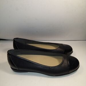 SAS Scenic Cap Toe Black Slip On Flats Shoes Women's sz 8.5M.